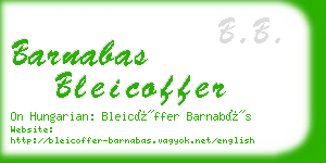 barnabas bleicoffer business card